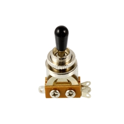 AllParts EP-4364-000 Metric short straight 3-way toggle switch commonly used as a pickup selector switch for dual pickup thinner body electric guitars.