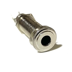 AllParts EP-0152-000 Switchcraft® Stereo Long Threaded Barrel Jack used for instruments with an active preamp system or for running your guitar or bass through 2 separate amps.