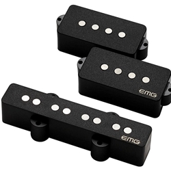 EMG Passive Geezer Butler Signature 4 String Precision Jazz Bass Alnico V Set w/ Exposed Poles Black