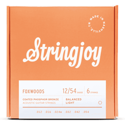 Stringjoy 12-54 Light Gauge Foxwoods - Coated Phosphor Bronze Acoustic Guitar Strings