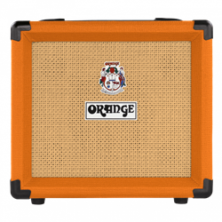 Orange Crush 12 Watt, 3 Stage Preamp, 3 band EQ, OD, CabSim Headphone Out, VOTW 6” Speaker, orange or black