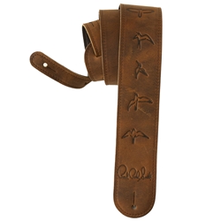 PRS Distressed Brown Leather Birds Strap