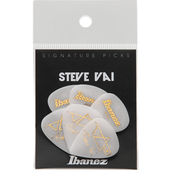 Ibanez Steve Vai signature series Polyacetal, Heavy (1.0mm), White w/Rubber Grip x 6pcs