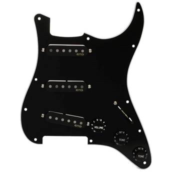 EMG ST54 Set Black B/W/BPassive Single Coil Alnico 2 Set Black on BWB 3 Ply Pickguard - Classic wind