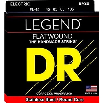 DR Strings LEGEND™ - Polished Flatwound Stainless Steel Bass Strings: 5-String Medium 45-125