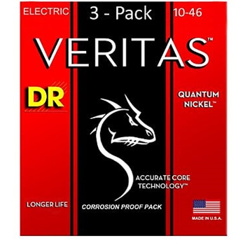 DR Strings VERITAS™ - Coated Core Technology Electric Guitar Strings: Medium 10-46