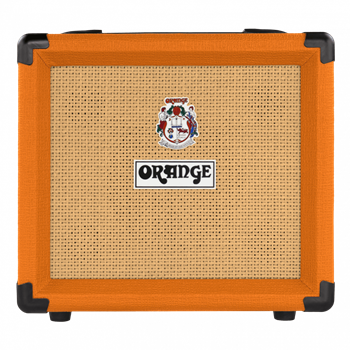 Orange Crush 12 Watt, 3 Stage Preamp, 3 band EQ, OD, CabSim Headphone Out, VOTW 6” Speaker, orange or black