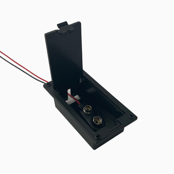 Small Footprint 9V Battery Box with Battery Lead Clip